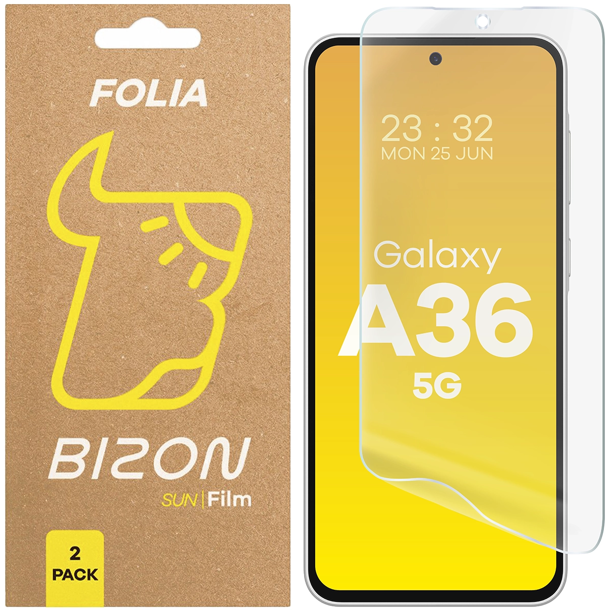 Folia matowa na ekran Bizon Film Sun Duo do Samsung Galaxy A36 5G, 2 sztuki